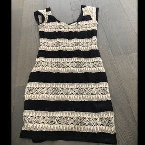 Dilemma by Aritzia Black and White Lace Dress